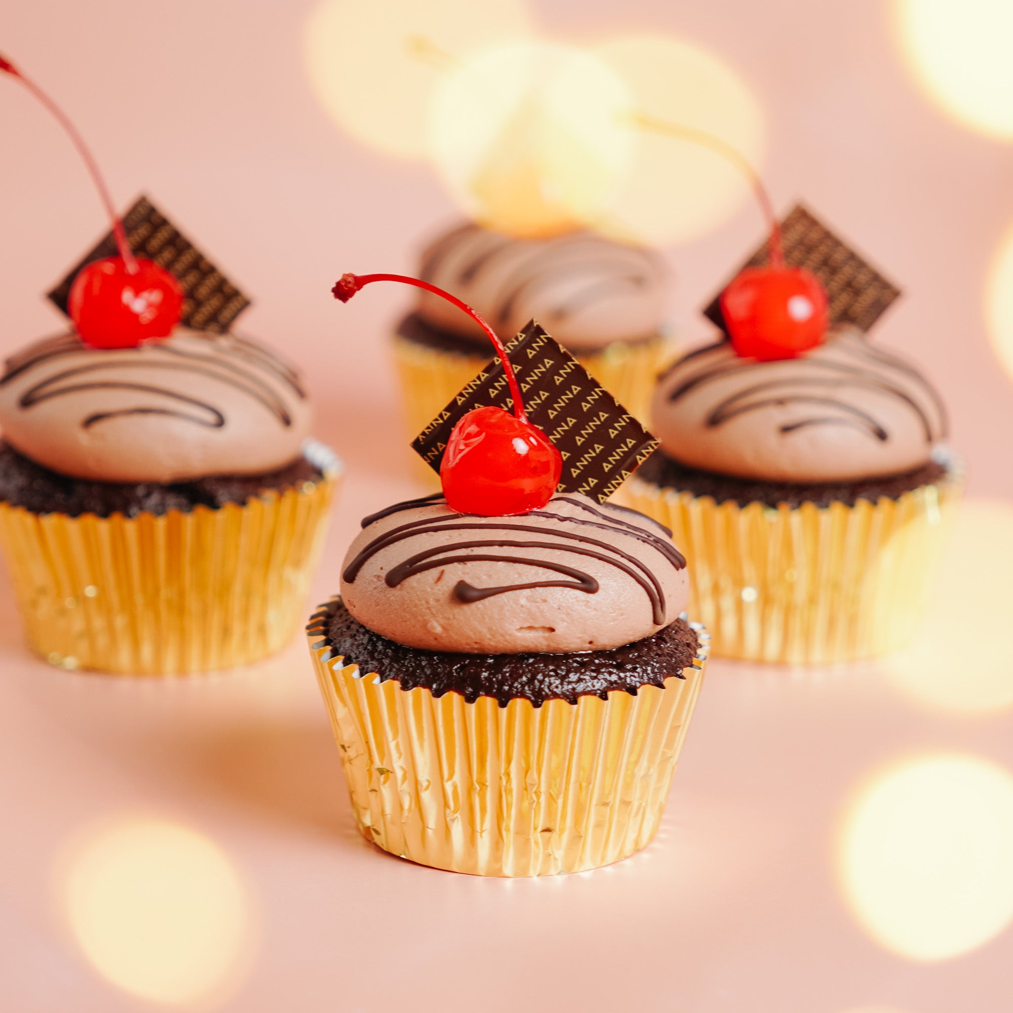 Chocolate & Cherry Christmas Cupcakes