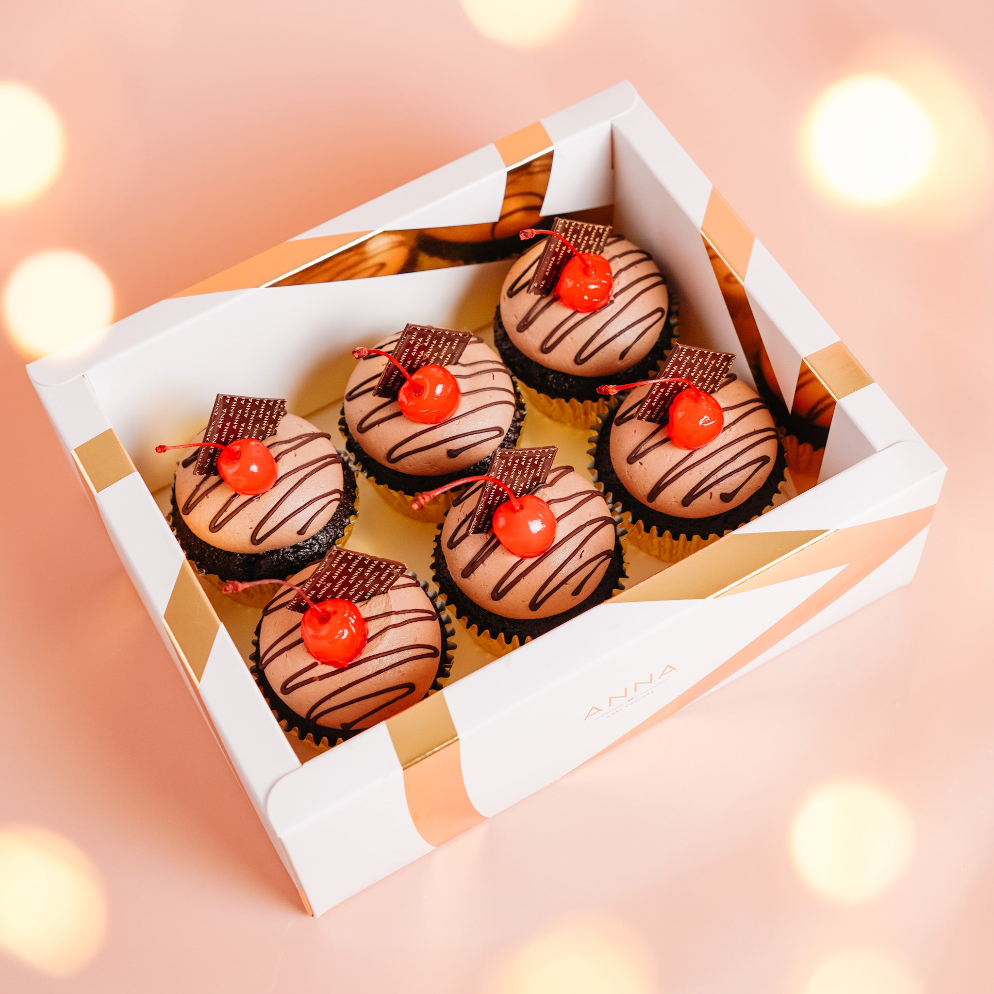 Chocolate & Cherry Christmas Cupcakes