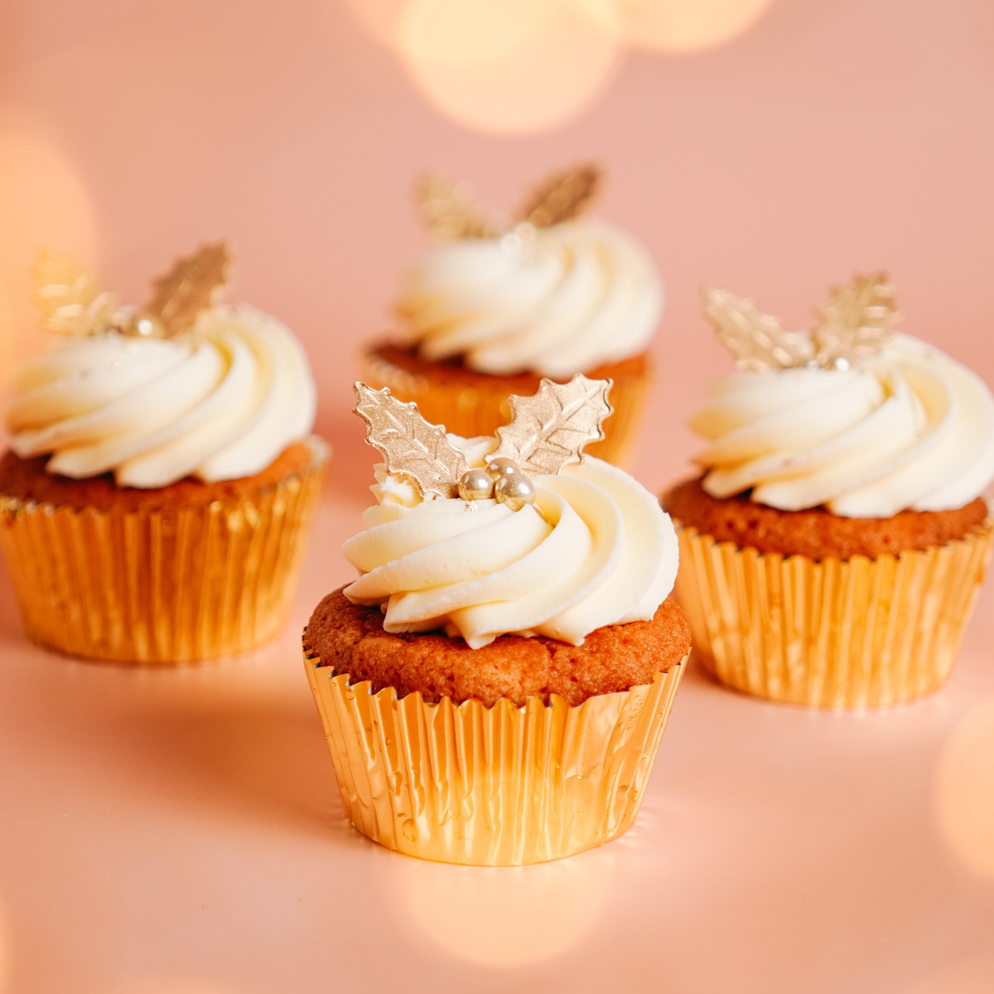 Toasted Pecan & Salted Caramel Christmas Cupcakes