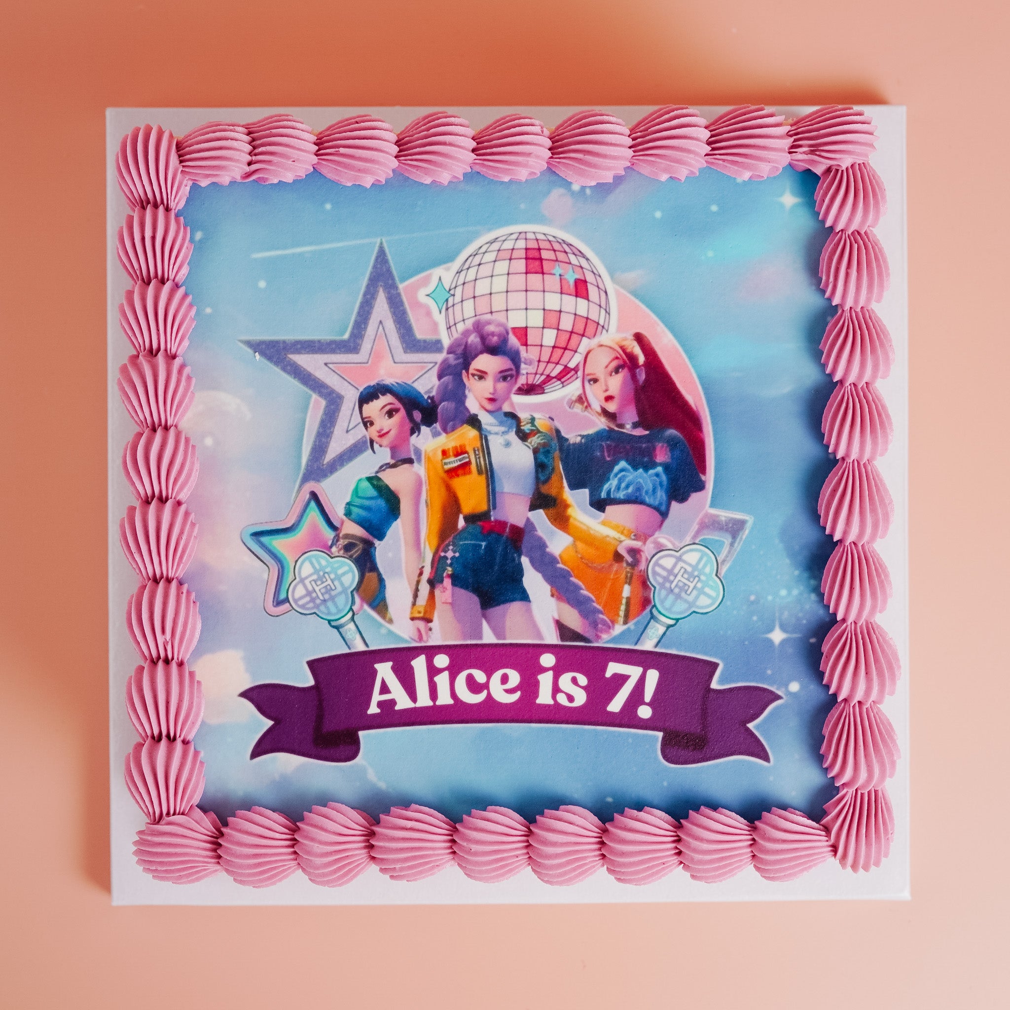 Huntrix Disco Kids Birthday Cake