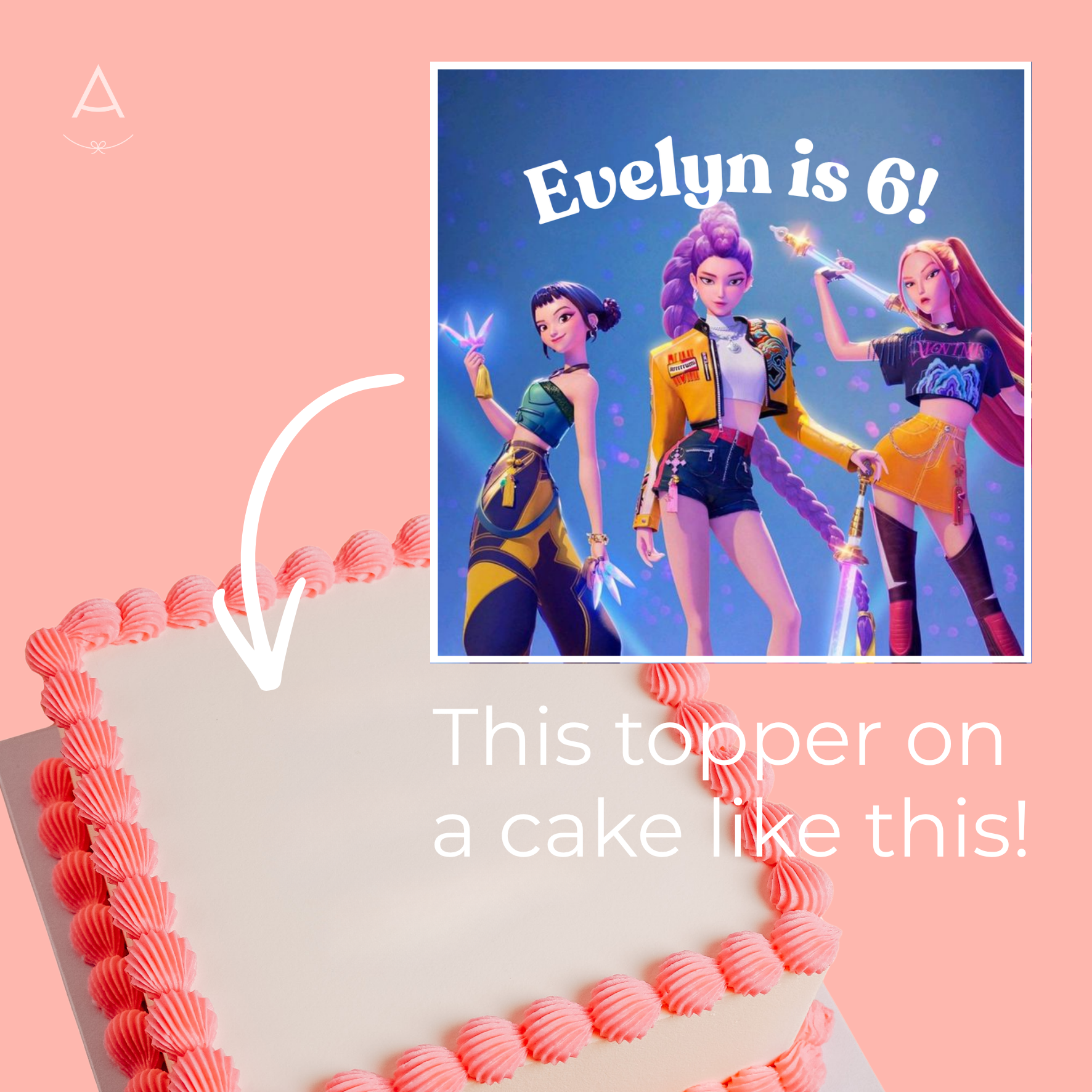 K-Pop Demon Hunters Kids Birthday Cake