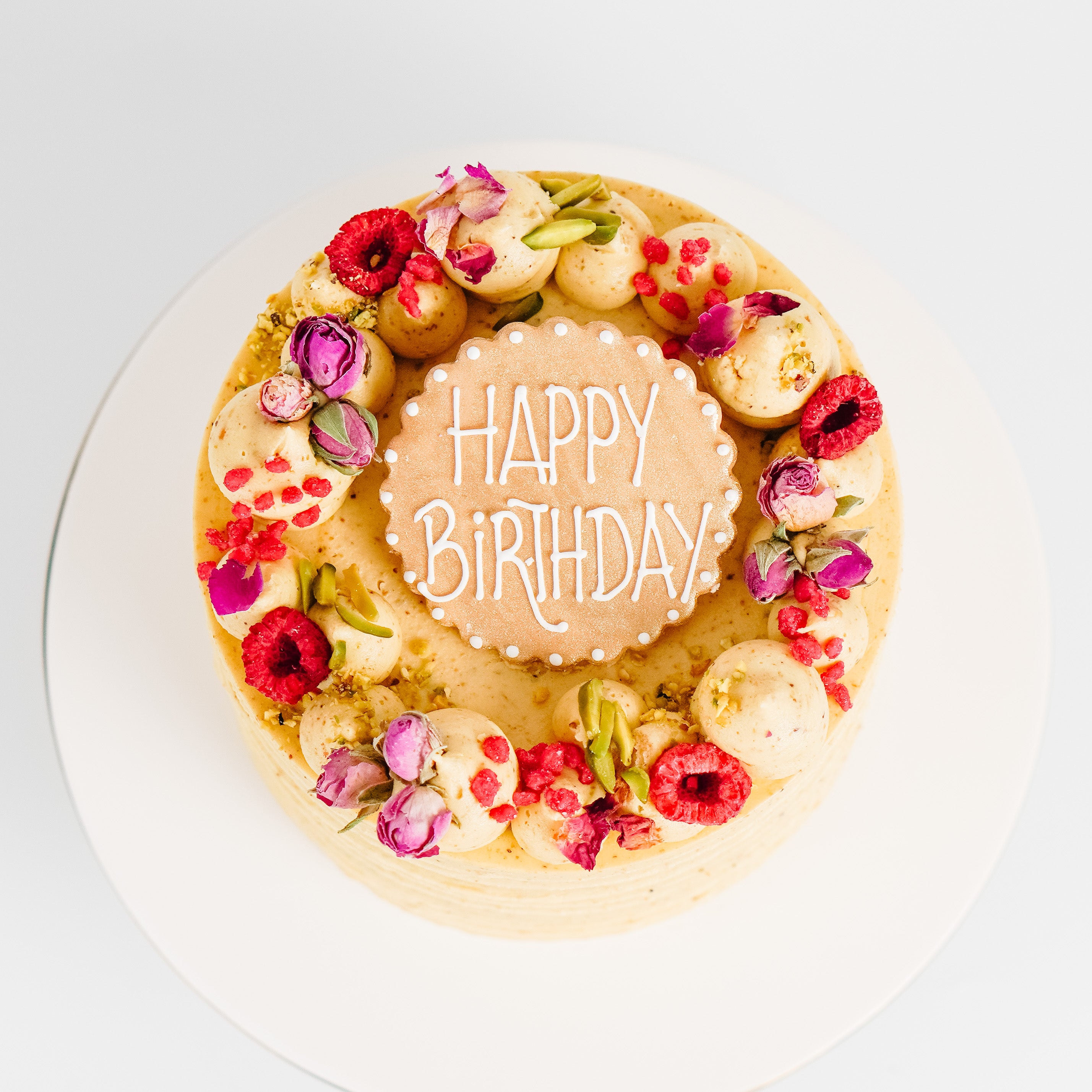 Rose, Raspberry and Pistachio Cake
