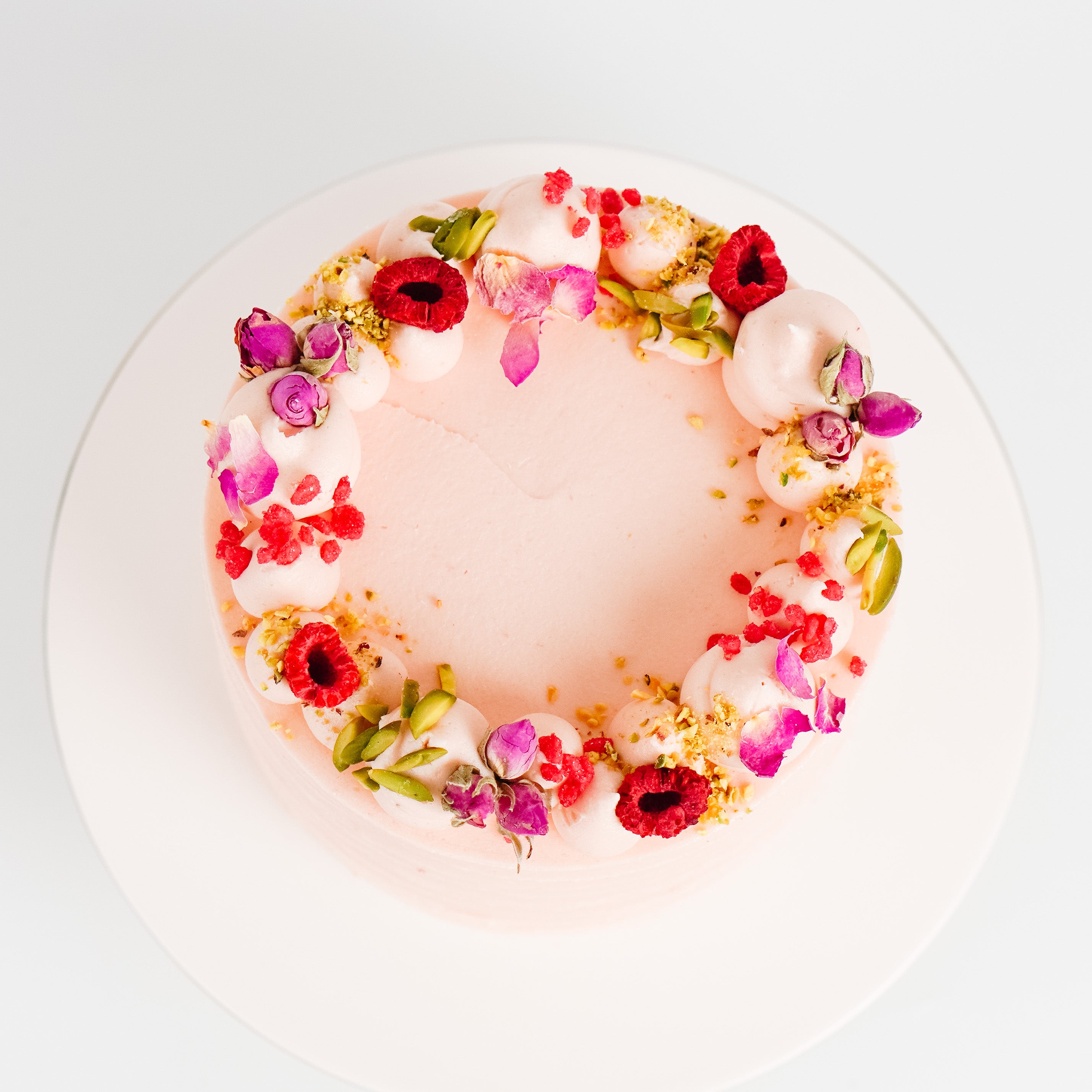 Rose, Raspberry and Pistachio Cake