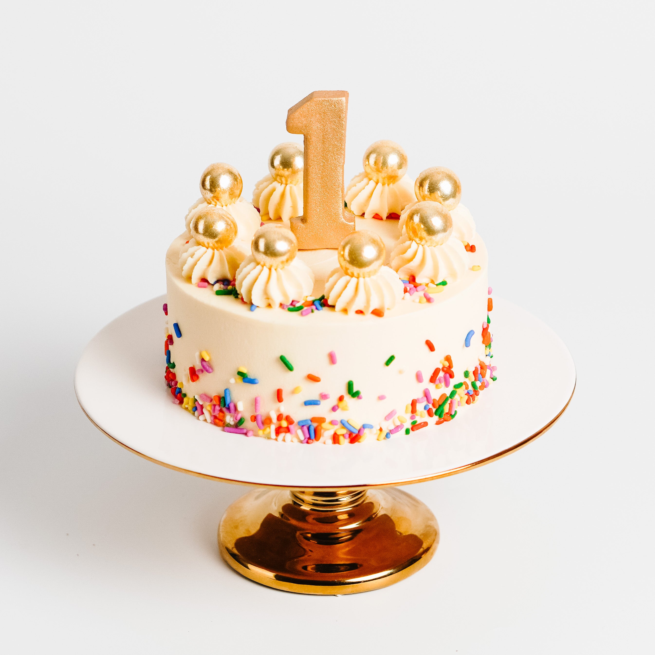 Vanilla Sprinkle Party Cake - for Two