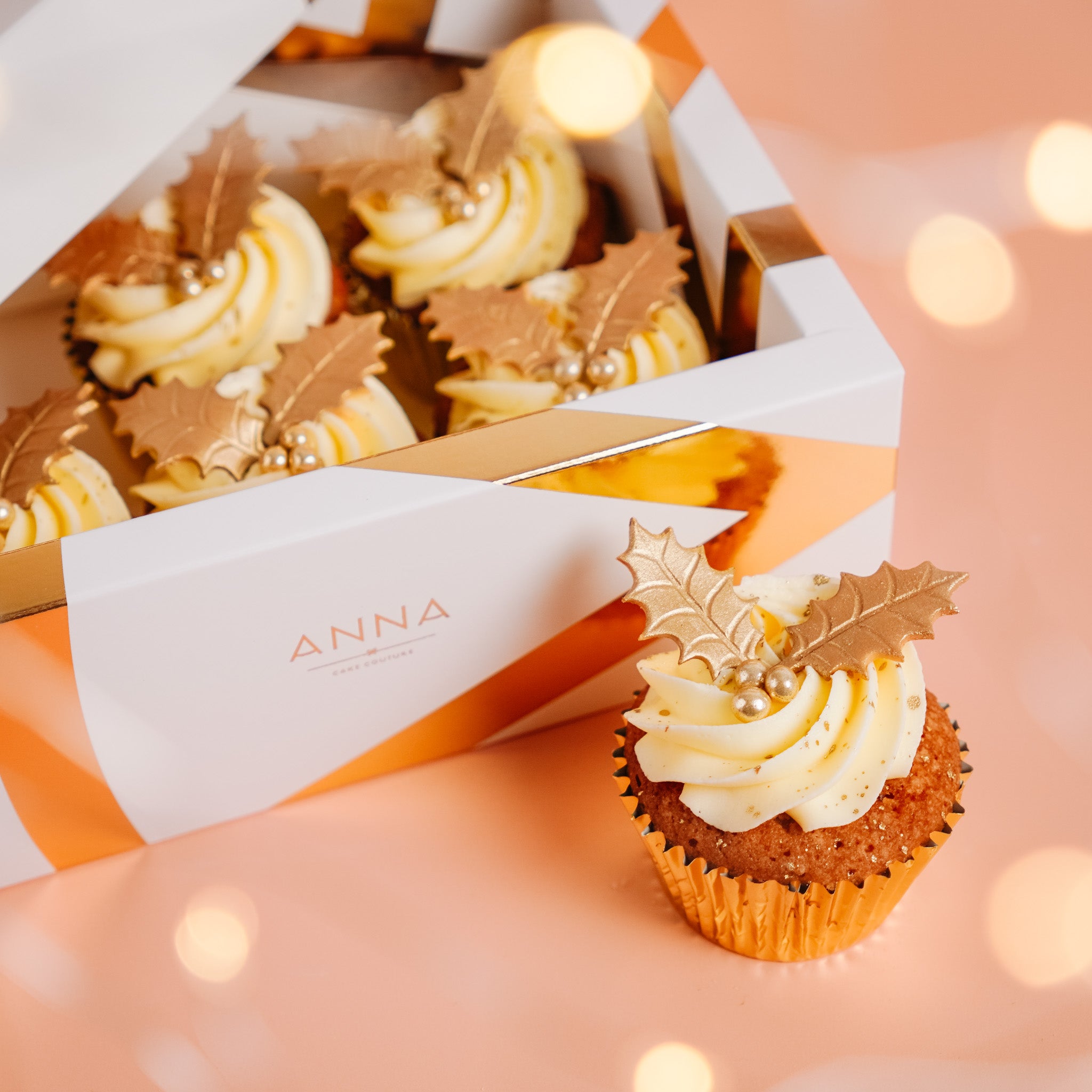 Pecan Caramel Christmas Cupcakes