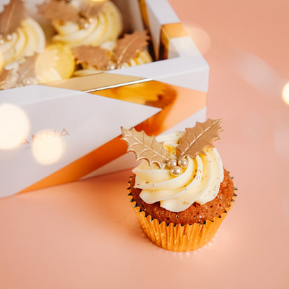Toasted Pecan &amp; Salted Caramel Christmas Cupcakes