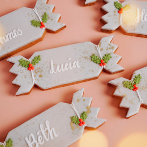 Personalised Christmas Grey Cracker Biscuit Box