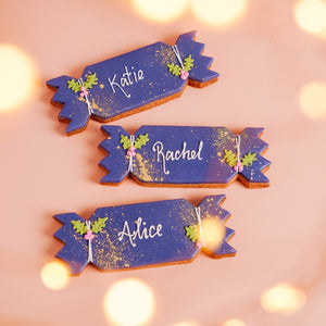 Personalised Christmas Navy Cracker Biscuit Box