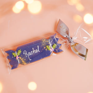 Personalised Navy Christmas Cracker Biscuit