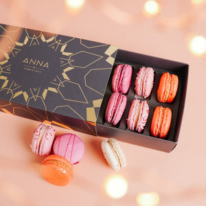 Shades of Pink 12-piece Christmas Macaron Box