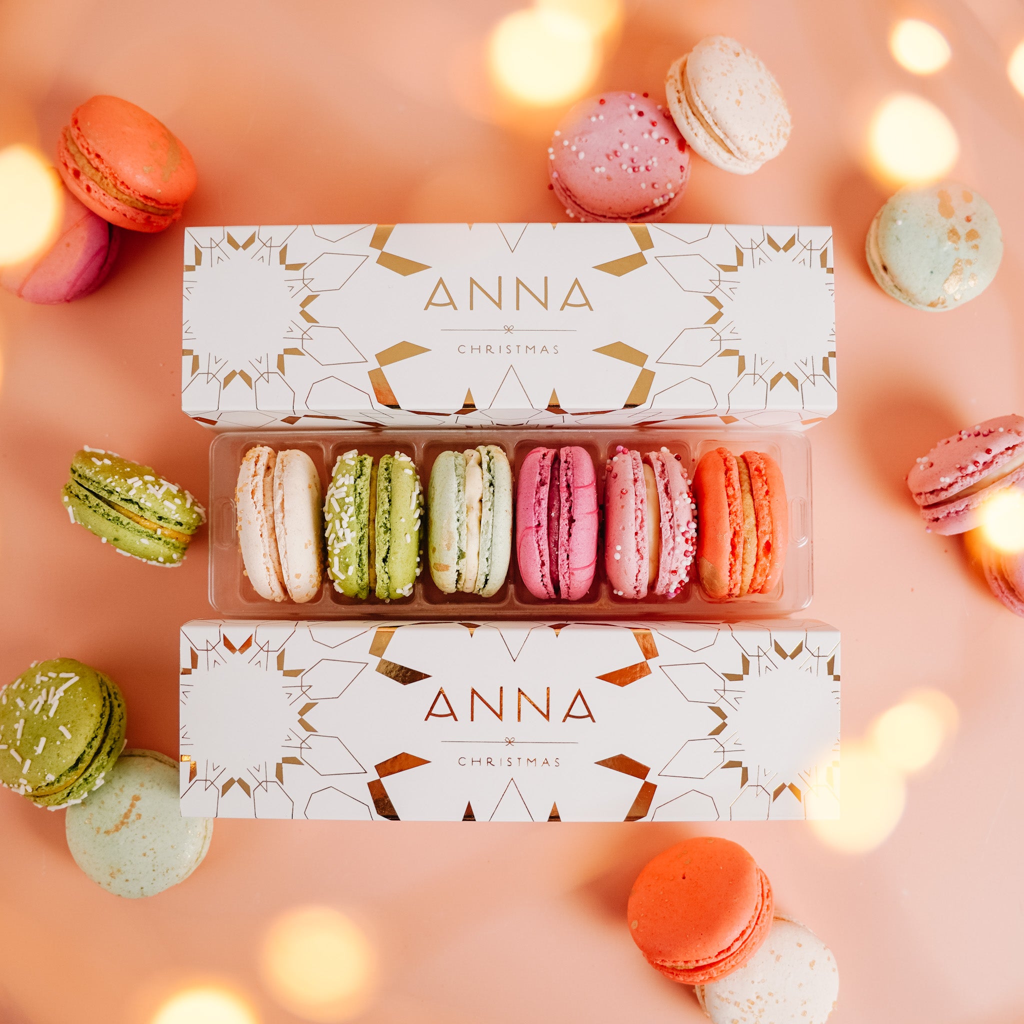 6-Piece Christmas Macaron Box