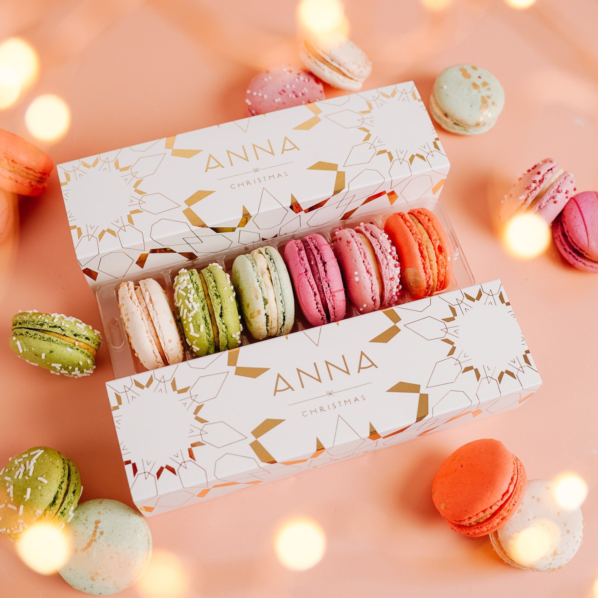 6-Piece Christmas Macaron Box