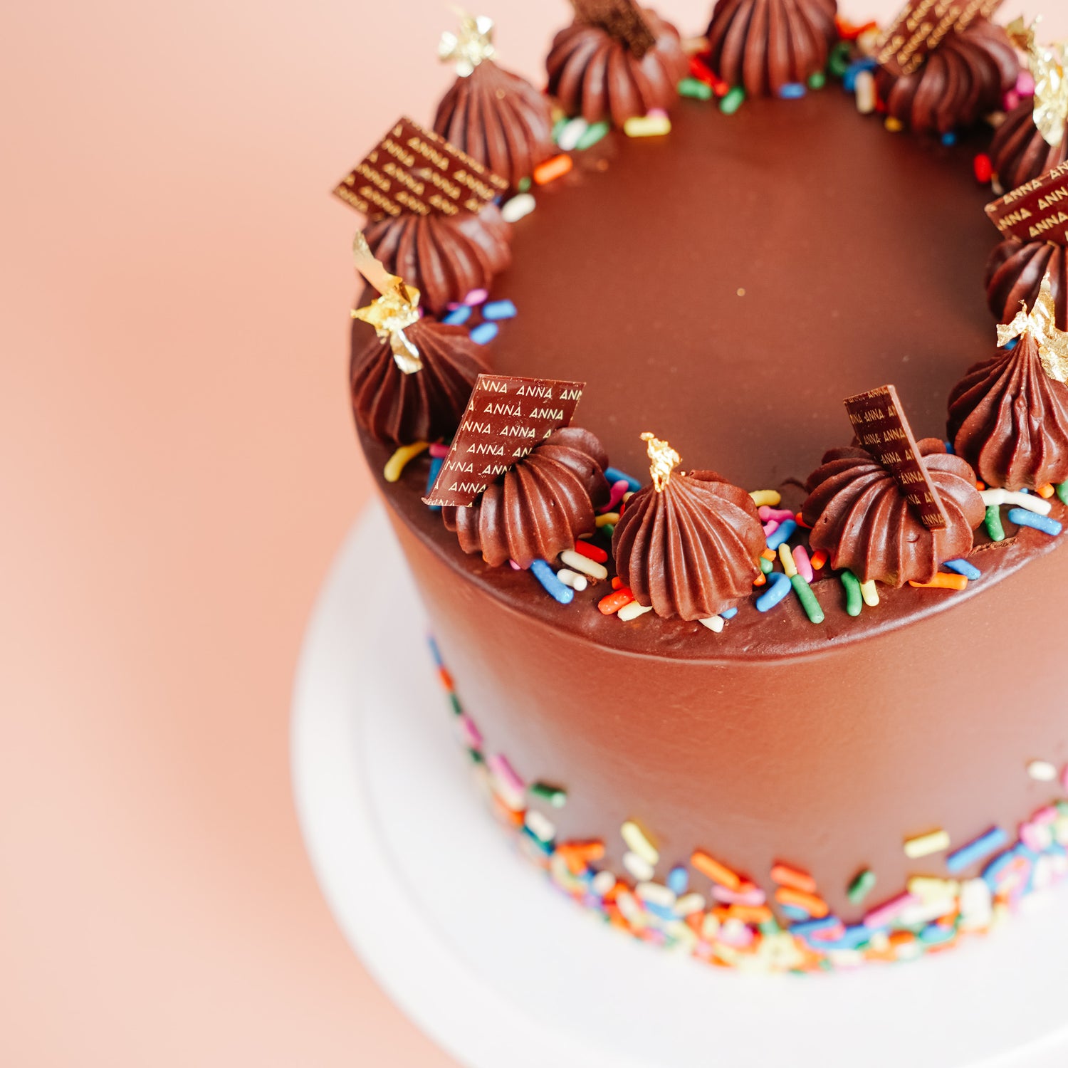 Vegan Chocolate Sprinkle Party Cake
