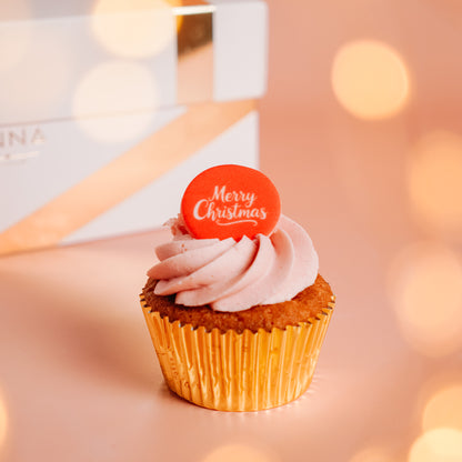 Raspberry, Orange &amp; White Chocolate Christmas Cupcakes