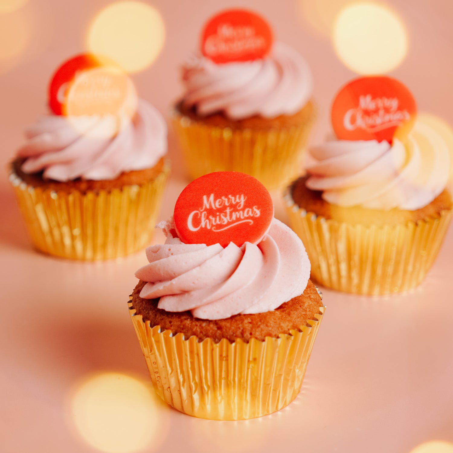 Raspberry, Orange &amp; White Chocolate Christmas Cupcakes