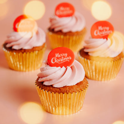 Raspberry, Orange &amp; White Chocolate Christmas Cupcakes