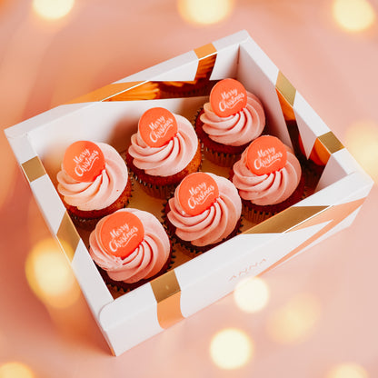 Raspberry, Orange &amp; White Chocolate Christmas Cupcakes