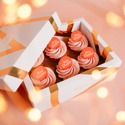 Raspberry, Orange &amp; White Chocolate Christmas Cupcakes
