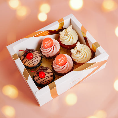 Christmas Cupcake Selection Box (6 Cupcakes)