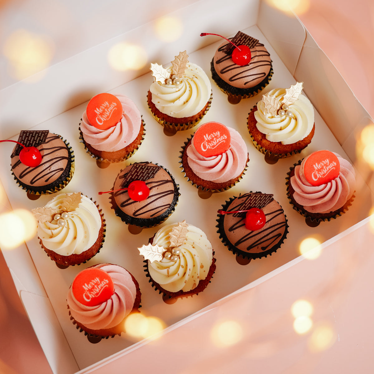 Christmas Cupcake Selection Box (12 Cupcakes)