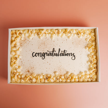 White &amp; Gold Sheet Cake