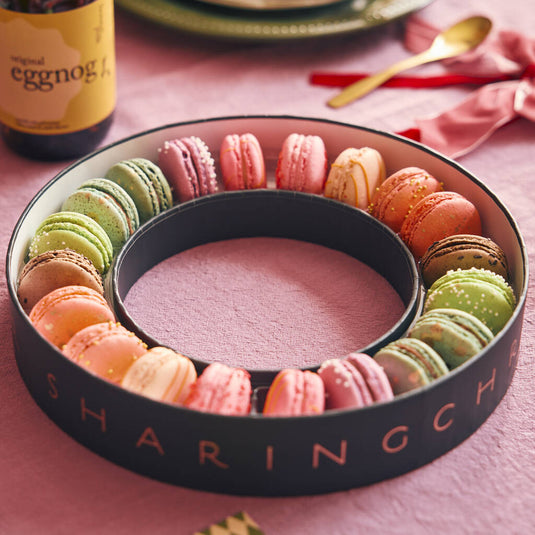 Rainbow Christmas Macaron Wreath (20) | UK Delivery | ANNA – ANNA Cake ...