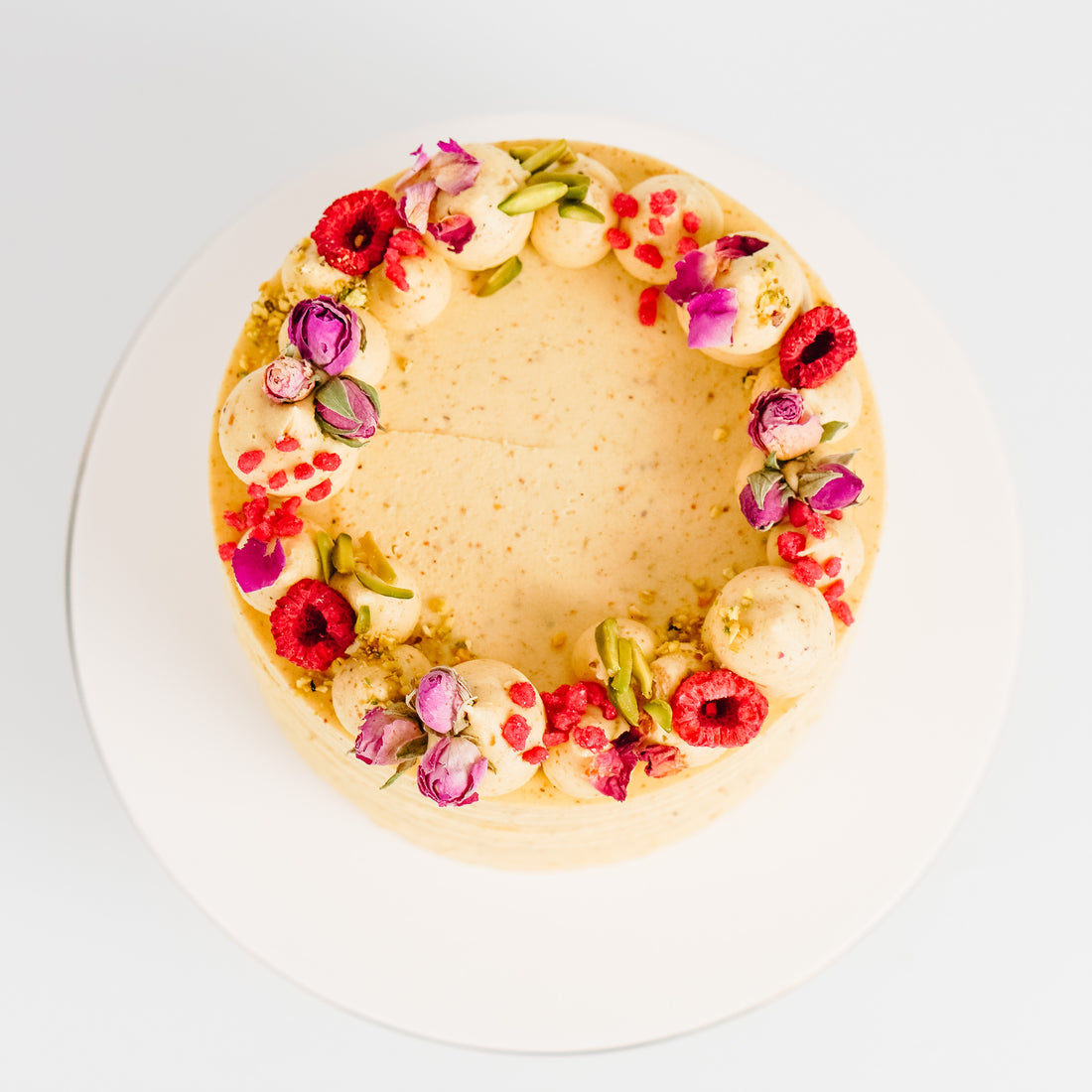 Rose, Raspberry and Pistachio Cake