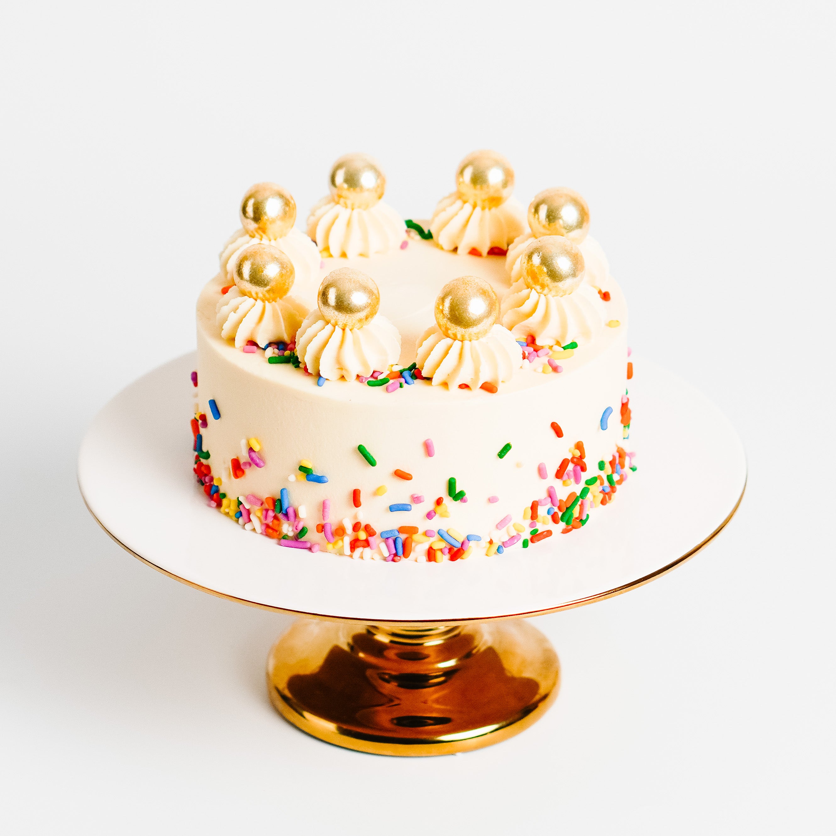 Vanilla Sprinkle Party Cake - for Two